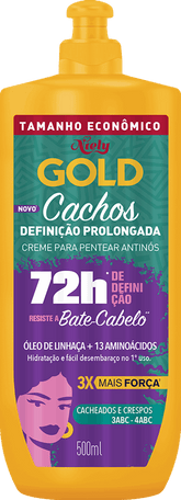 Creme Para Pentear Niely Gold Cachos Definição Prolongada 500ml