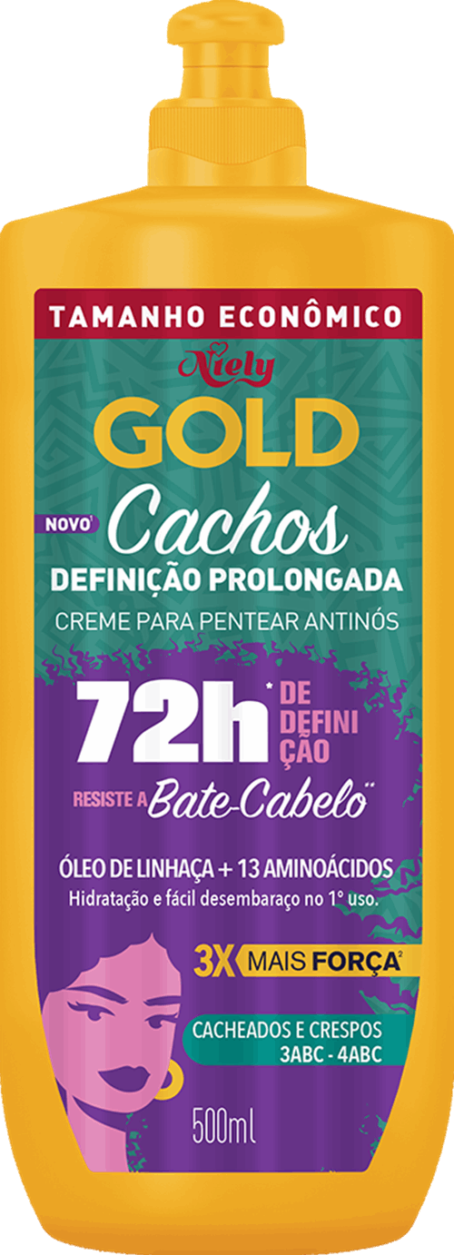 Creme Para Pentear Niely Gold Cachos Definição Prolongada 500ml