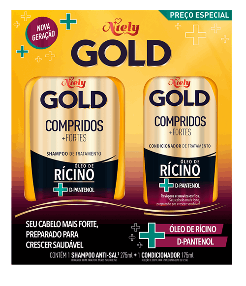 Kit Especial (Shampoo + Condicionador) Niely Gold Compridos+Fortes