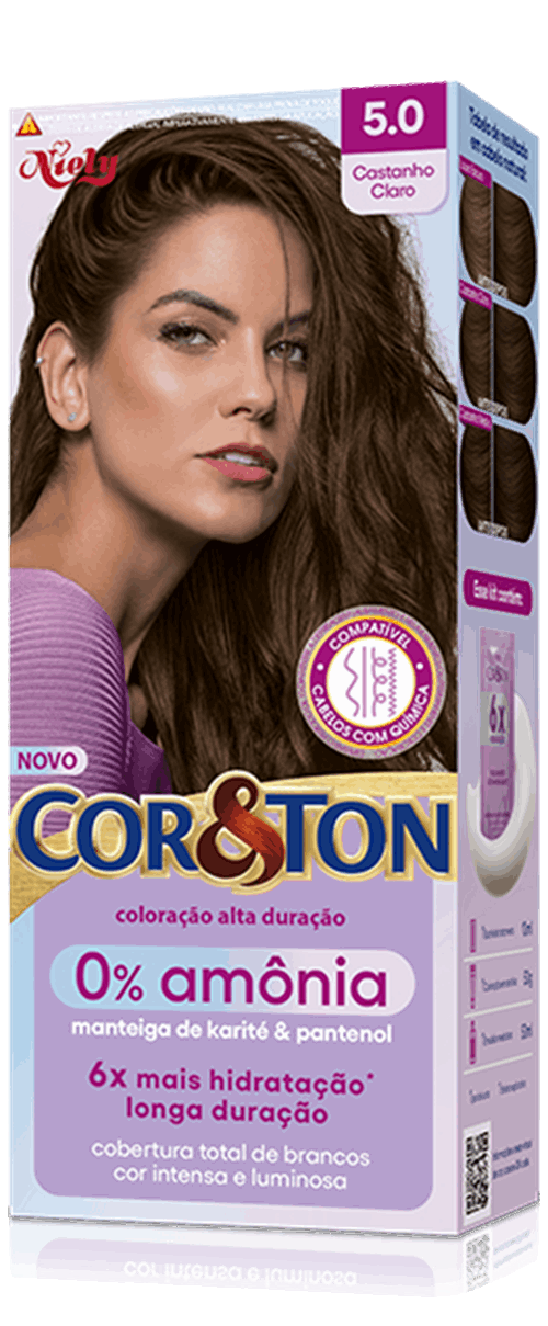 Cor&Ton Castanho Claro 5.0 0% Amônia
