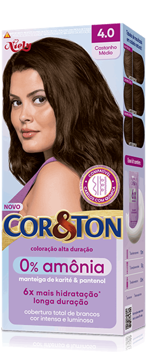 Cor&Ton Castanho Médio 4.0 0% Amônia