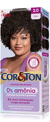 Cor&Ton Preto 2.0 0% Amônia