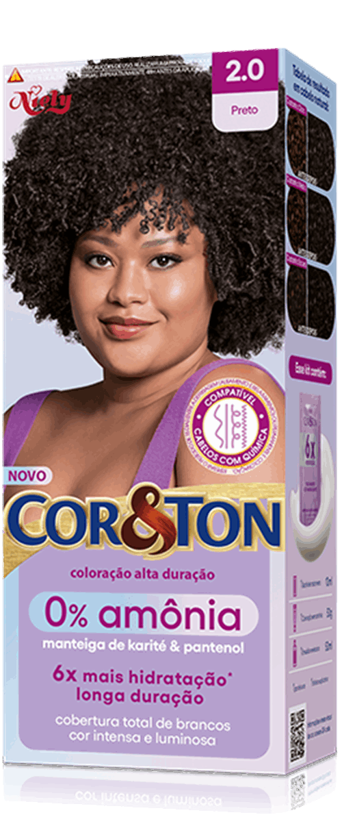 Cor&Ton Preto 2.0 0% Amônia