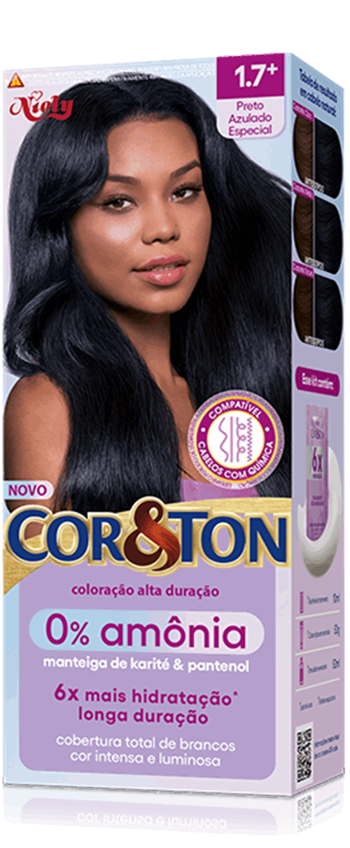 Cor&Ton Preto Azulado Especial 1.7 0% Amônia