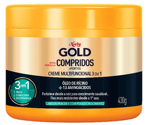 Creme de Tratamento Niely Gold Compridos+Fortes 430g