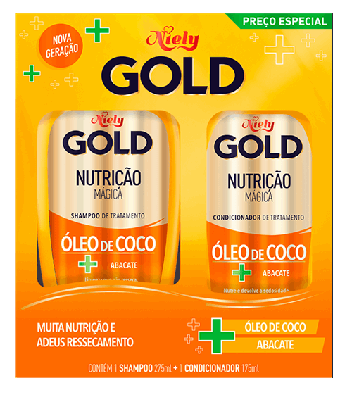Kit Especial (Shampoo + Condicionador) Niely Gold Nutrição Mágica