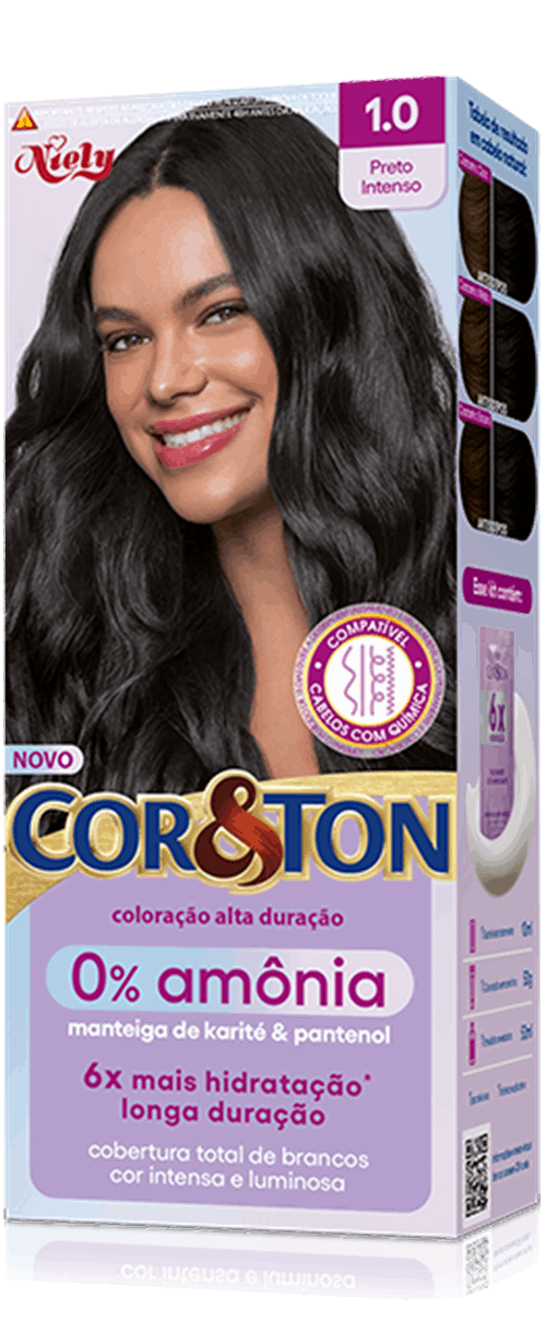 Cor&Ton Preto Intenso 1.0 0% Amônia